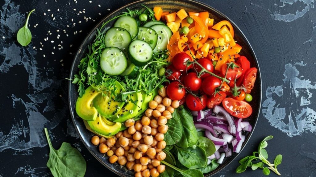 Vibrant plant-based salad to lower blood pressure naturally in 7 days – vegan foods for hypertension