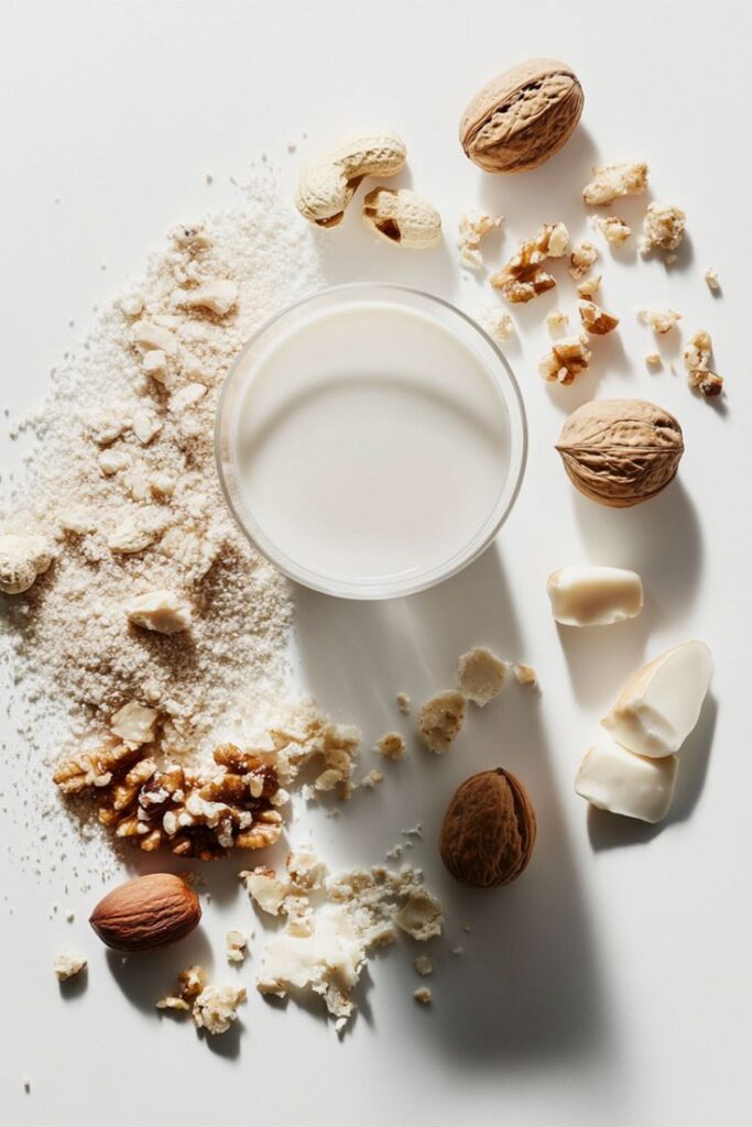 Plant-based milk alternatives like oat, soy, almond, and coconut as healthy replacements for dairy in a diabetic vegan diet