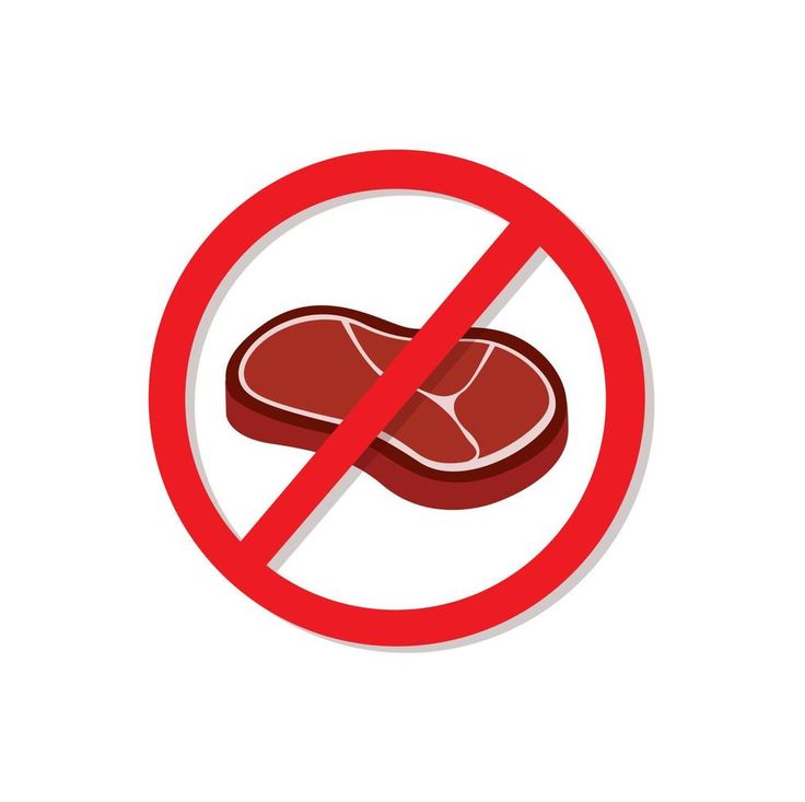 No meat sign symbolizing cutting animal products to reduce insulin resistance in type 2 diabetes