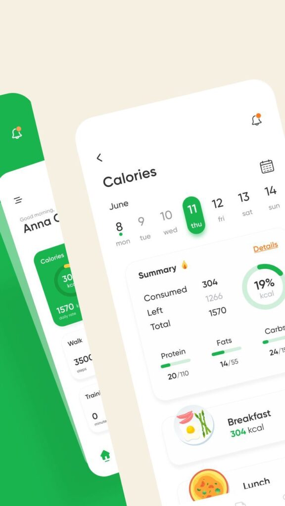 Indian vegan diabetes meal tracking app screenshot showing daily food log, calories, protein, fiber, and nutrient breakdown.